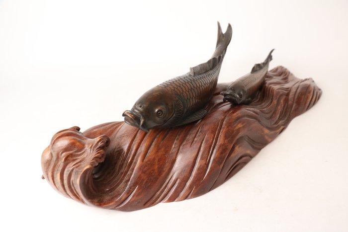 Uiteraard met de hand gesneden houten beeldhouwwerk van twee, Antiek en Kunst, Antiek | Overige Antiek