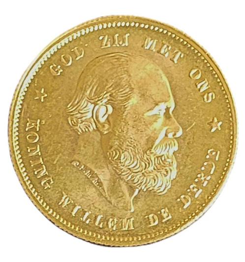 Gouden 10 gulden Willem III  1875-1889 (willekeurig jaar), Postzegels en Munten, Munten | Nederland, Losse munt, 10 gulden, Koning Willem III