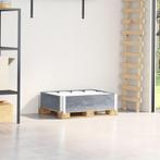 vidaXL Palletopzetrand 80x60 cm massief grenenhout grijs, Verzenden