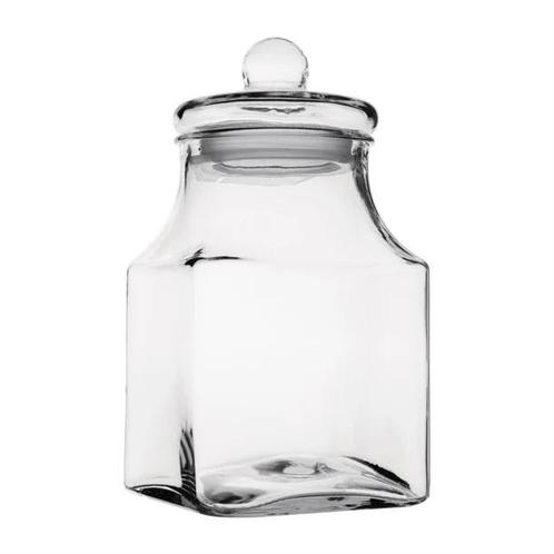 Glazen voorraadpot vierkant 3,4L, Zakelijke goederen, Horeca | Overige, Verzenden