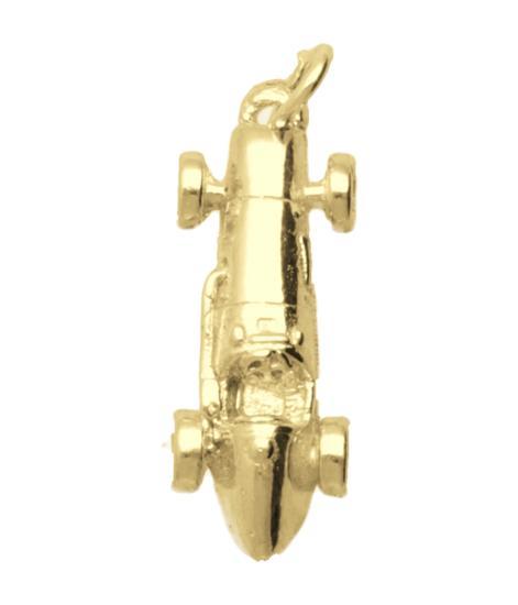 Gouden Italiaanse racewagen oldtimer ketting hanger, Sieraden, Tassen en Uiterlijk, Kettinghangers, Verzenden