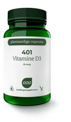 AOV 401 Vitamine D3 10mcg 60 Vegetarische capsules, Verzenden, Nieuw