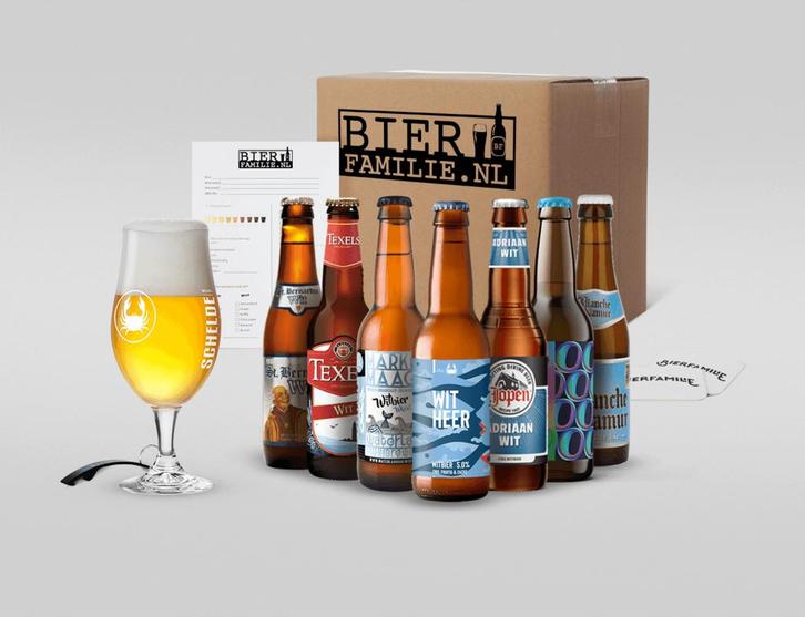 Bierpakket Witbier 8 bieren + glas, Diversen, Levensmiddelen