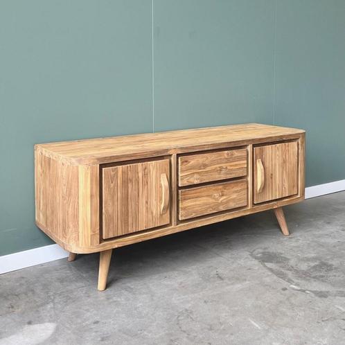 Teakhouten Tv-meubel jaren 50 Retro 150cm Breed, Huis en Inrichting, Kasten | Televisiemeubels, 25 tot 50 cm, Nieuw, Teakhout