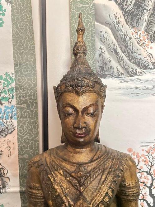Zware Boeddha 60 cm in Sukhothai-stijl - Brons - Thailand -, Antiek en Kunst, Kunst | Niet-Westerse kunst