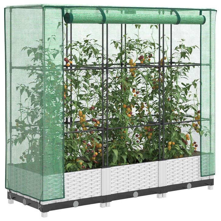 vidaXL Plantenbak verhoogd met kashoes 120x40x123 cm, Tuin en Terras, Bloembakken en Plantenbakken, Nieuw, Kunststof, Verzenden