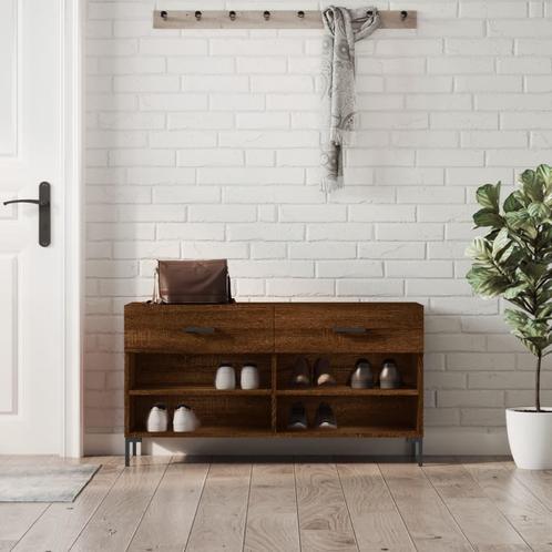 vidaXL Schoenenbank 102x35x55 cm bewerkt hout sonoma, Huis en Inrichting, Kasten | Schoenenrekken, Nieuw, Verzenden