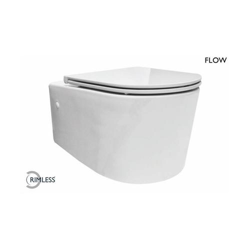 Wandcloset Wiesbaden Flow Rimless met Flatline Toiletzitting, Doe-het-zelf en Verbouw, Sanitair, Overige typen, Nieuw, Ophalen of Verzenden