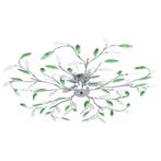 vidaXL Plafondlamp met acryl kristallen bladarmen voor 5xE14, Verzenden, Nieuw