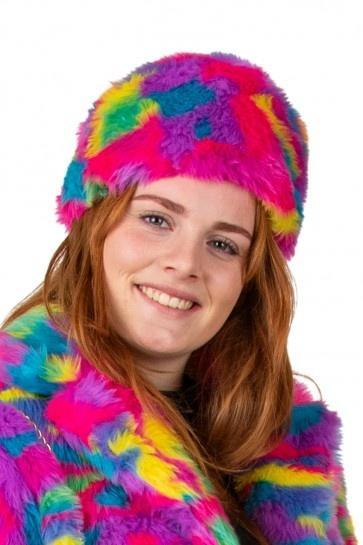 Bontmuts Pluche Camouflage Regenboo, Hobby en Vrije tijd, Feestartikelen, Nieuw, Verzenden