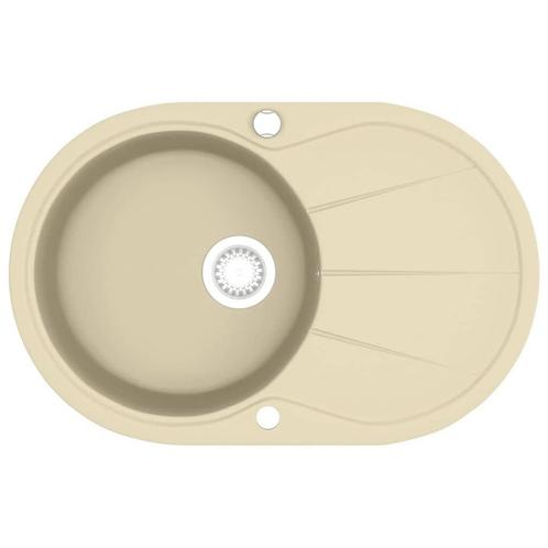 Gootsteen Graniet Beige - Koopje! - Tweedekansje 35%, Doe-het-zelf en Verbouw, Sanitair, Nieuw, Steen, Wastafel, Ophalen of Verzenden