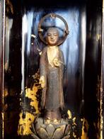 Standing statue of Amida Nyorai enshrined in a shrine -