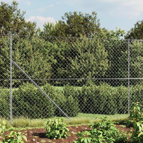 vidaXL Gaashek met flens 1,4x10 m zilverkleurig, Tuin en Terras, Schuttingen, Nieuw, IJzer, Verzenden