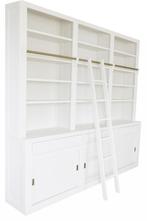 Boekenkast Design wit met trap 260 x 240cm, Huis en Inrichting, Kasten | Boekenkasten, Ophalen of Verzenden, Nieuw