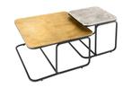 Salontafel ABSTRACT set van 2 60cm goud silver zwart metaal, Huis en Inrichting, Tafels | Salontafels, Ophalen of Verzenden, Nieuw