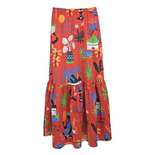 Verysimple • maxi rok Africa • XS (IT40), Kleding | Dames, Rokken, Bruin, Nieuw, Maat 34 (XS) of kleiner, Verzenden