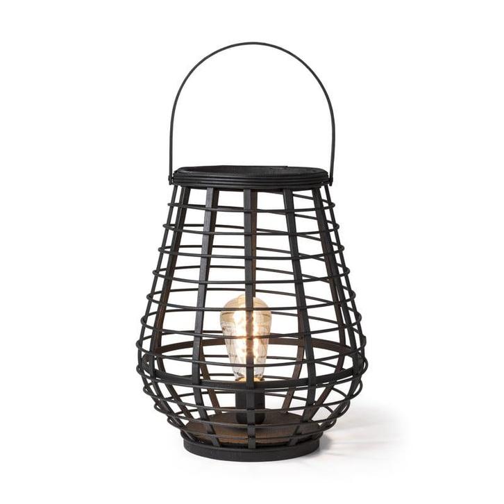 Tafellamp bamboe - zwart - Ø28,5x37 cm, Huis en Inrichting, Lampen | Tafellampen, Verzenden