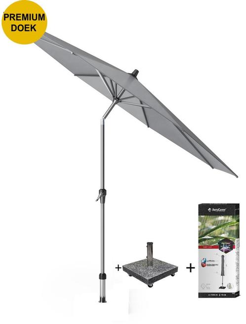 Riva premium parasol 300 cm rond manhattan met kniksysteem, Tuin en Terras, Parasols, Nieuw, Ophalen of Verzenden