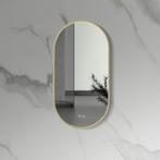 LINA | LED Spiegel ovaal | GOUD | 100x50cm, Huis en Inrichting, Woonaccessoires | Spiegels, 100 tot 150 cm, Nieuw, Ophalen of Verzenden