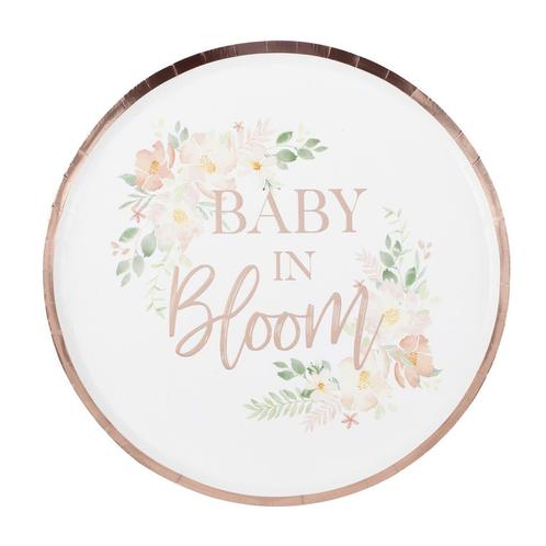 Borden Baby In Bloom 24,5cm 8st, Hobby en Vrije tijd, Feestartikelen, Nieuw, Verzenden