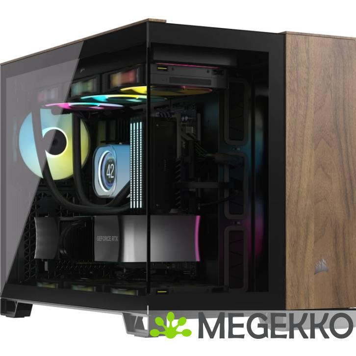 Corsair 2500X Micro Tower Behuizing Zwart, Walnoot, Computers en Software, Computerbehuizingen, Nieuw, Verzenden