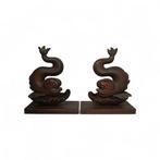 Pair of two hand carved wooden depicting mytological fish -, Antiek en Kunst