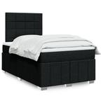 vidaXL Boxspring met matras stof zwart 120x200 cm, Verzenden, Zwart, Nieuw, Twijfelaar