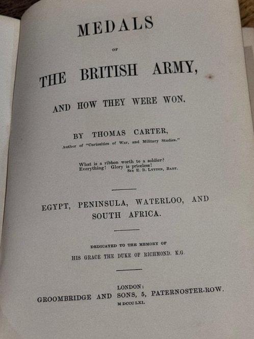 Thomas Carter - 1861 Medals of the British Army, and How, Antiek en Kunst, Antiek | Boeken en Bijbels