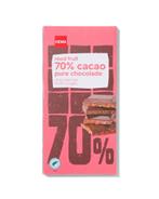 HEMA Chocoladereep 70% puur rood fruit 90 gram, Verzenden, Nieuw