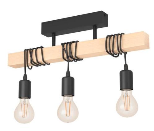 EGLO Townshend Plafondlamp - E27 - 55 cm - Zwart/Bruin - FSC, Huis en Inrichting, Lampen | Overige