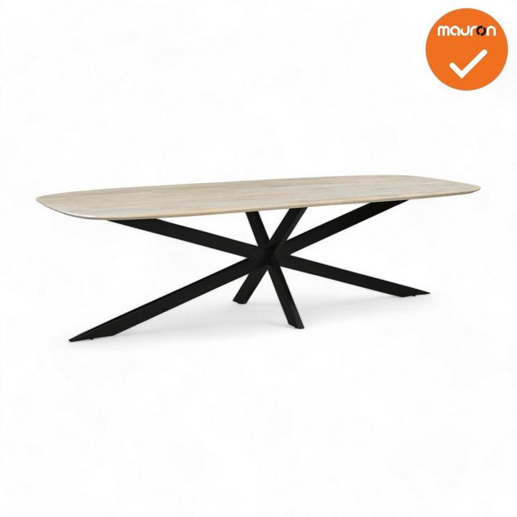 Harper - Eetkamer/Vergadertafel - Spinpoot - Naturel blad, Zakelijke goederen, Kantoor en Winkelinrichting | Kantoormeubilair en Inrichting