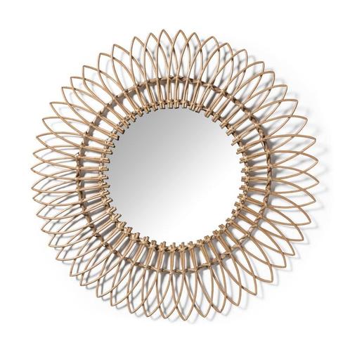 Zonnespiegel rotan - ø76 cm, Huis en Inrichting, Woonaccessoires | Spiegels, Verzenden