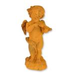 A RUSTY CAST IRON FIGURINE OF A PUTTO PLAYING VIOLIN, Antiek en Kunst, Verzenden