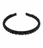 Haarband Diadeem 1,3cm – Facetkralen & Streeppatroon – Zwart, Sieraden, Tassen en Uiterlijk, Nieuw