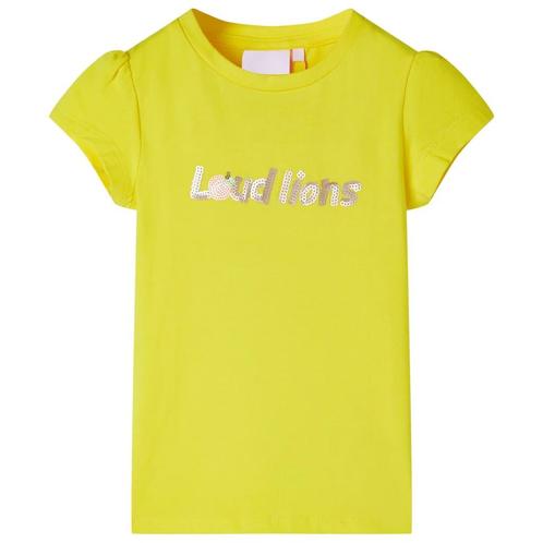 vidaXL Kindershirt met kapmouwen 92 felgeel, Kinderen en Baby's, Kinderkleding | Overige, Nieuw, Verzenden