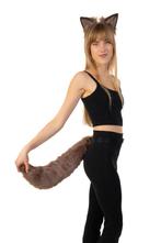 Haarband Furry Oren Staart Set Beige Kat Poes Vos Diadeem Do, Kleding | Dames, Ophalen of Verzenden, Nieuw, Carnaval, Accessoires