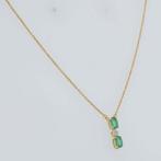 Halsketting - 14 karaat Geel goud - 0.52ct. tw. Smaragd -, Nieuw