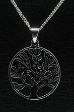 Zilveren Levensboom ketting hanger - rond, Sieraden, Tassen en Uiterlijk, Kettinghangers, Verzenden, Nieuw