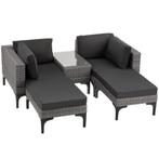 Wicker lounge Bellaria met aluminium frame - grijs, Verzenden, Nieuw