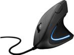 Trust -  Verto - Bedrade Ergonomische Muis  - Zwart, Computers en Software, Rechtshandig, Muis, Ergonomisch, Verzenden