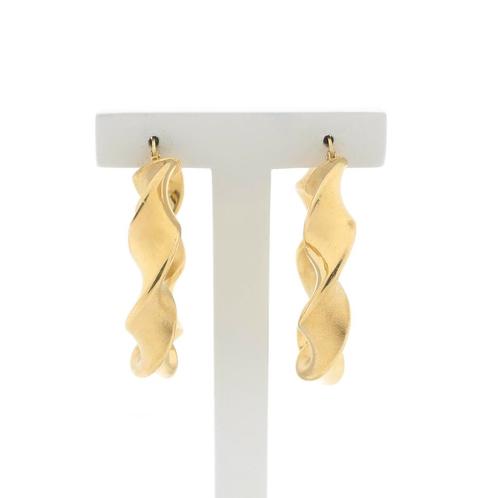 Gouden wokkel oorringen | Ø 45 mm (wokkels, kliksluiting), Sieraden, Tassen en Uiterlijk, Oorbellen, Overige kleuren, Gebruikt