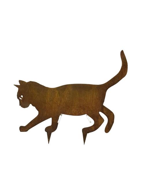Gazonsteker  Gizmo de lopende kat roest  H232 x B37cm, Tuin en Terras, Tuinwanddecoratie, Verzenden