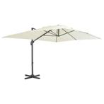 vidaXL Zwevende parasol met aluminium paal 400x300 cm zand, Verzenden, Nieuw, Meer dan 4 meter