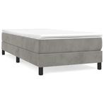 Lichtgrijs Fluweel Bedframe 80x200 - - Retourdeal: Comfor..., Eenpersoons, Nieuw, Ophalen of Verzenden, 80 cm