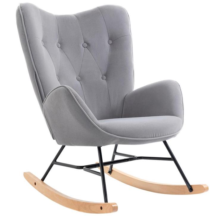 TRUUSK Ergonomische Schommelstoel - Fauteuil met Fluwelen Lo, Huis en Inrichting, Stoffering | Behang, Verzenden