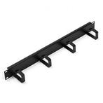 Rangeerpaneel | 19 inch | 1U (4-voudige haken, Zwart), Verzenden, Nieuw
