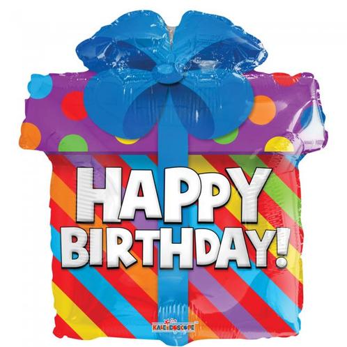 Helium Ballon Cadeau Happy Birthday 45cm leeg, Hobby en Vrije tijd, Feestartikelen, Nieuw, Verzenden