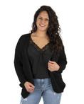 Zwart losgebreid vest van New Collection