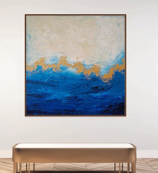 Irina Morisch - Golden waves Nr6 - XXL-, Antiek en Kunst, Kunst | Schilderijen | Modern