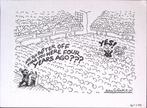 Pentekening Amerika - Directeuren salarissen (lijst optie), Antiek en Kunst, Kunst | Tekeningen en Foto's, Verzenden